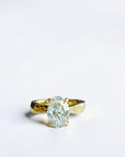 2.06 carat GIA natural oval diamond ring in 14k yellow gold wave shank with hidden halo — Cherry Pick Diamonds, Clayton MO