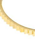 Mykonos 14K Gold Grooved Hinge Bangle Close-Up – Cherry Pick Diamonds Clayton MO