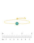 Marrakech Bracelet Gold Blue Enamel Evil Eye Side View – Cherry Pick Diamonds St. Louis MO