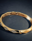 Sardinia Bracelet 14K Yellow Gold Faceted Bangle Close-Up Lab Diamond – Cherry Pick Diamonds Clayton MO