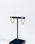 Large Oval Hoop 14K Yellow Gold Lab-Grown Diamond Inside-Out Hoop Earrings Front – Cherry Pick Diamonds Clayton St. Louis MO