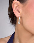 Large Oval Hoop 14K Yellow Gold Lab-Grown Diamond Inside-Out Hoop Earrings Side – Cherry Pick Diamonds St. Louis MO