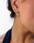 Mini Hoop 14K Yellow Gold Lab-Grown Diamond Huggie Hoop Earrings Side – Cherry Pick Diamonds St. Louis MO