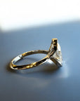 Monaco Oval White Gold ring side view with knife edge band and oval diamond – Cherry Pick Diamonds St. Louis MO