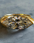 Lyon YG ring side view, east to west marquise lab created diamond – Cherry Pick Diamonds St. Louis MO