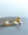 Saint Louis OV ring side view, floral hidden halo oval diamond – Cherry Pick Diamonds St. Louis MO