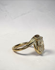 Spartan Oval ring side view, spiraling solitaire design with oval diamond – Cherry Pick Diamonds St. Louis MO