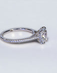 Paris European WG white gold ring side view, old European cut diamond – Cherry Pick Diamonds St. Louis MO