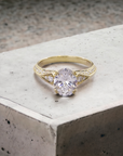 Venice OV Ring engagement ring setting in 14K yellow gold, cathedral prong for oval center – Cherry Pick Diamonds Clayton St. Louis MO