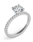 Rome engagement ring setting natural diamond side stones detail, white gold – Cherry Pick Diamonds St. Louis MO