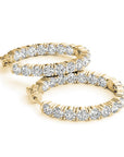 West End Hoops 14K Yellow Gold Inside-Out Natural Diamond Hoop Earrings Side – Cherry Pick Diamonds St. Louis MO
