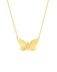 Papillon Necklace 14K Yellow Gold Fluted Butterfly Pendant – Cherry Pick Diamonds Clayton St. Louis MO