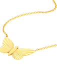 Papillon 14K Yellow Gold Butterfly Pendant Necklace Side View – Cherry Pick Diamonds St. Louis MO