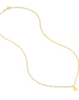 Sacré Coeur Gold Heart Necklace Close-Up 14K Paper Clip Chain – Cherry Pick Diamonds Clayton MO