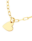 Sacré Coeur 14K Yellow Gold Dangle Heart Pendant Side View – Cherry Pick Diamonds St. Louis MO