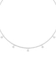 Toledo BR floating station necklace in 14K white gold with round brilliant lab created diamonds – Cherry Pick Diamonds Clayton St. Louis MO