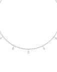 Toledo PS floating station necklace in 14K white gold with pear shape lab created diamonds – Cherry Pick Diamonds Clayton St. Louis MO