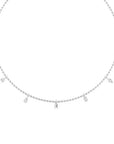 Toledo WG floating five station necklace in 14K white gold with multi shape lab created diamonds – Cherry Pick Diamonds Clayton St. Louis MO