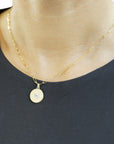 Valencia white gold disc pendant necklace close-up – Cherry Pick Diamonds Clayton MO