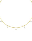 Toledo BR floating station necklace in 14K yellow gold with round brilliant lab created diamonds – Cherry Pick Diamonds Clayton St. Louis MO