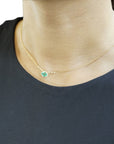 Colombian Emerald Necklace Natural Green Emerald Gold Pendant Side View – Cherry Pick Diamonds Clayton MO