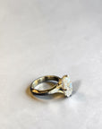 Aristocrat Old Mine lab diamond ring showing bold three tiered shank and hidden halo design — Cherry Pick Diamonds St. Louis