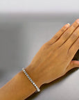 18K White Gold Natural Diamond Tennis Bracelet Shared Prong Setting – Cherry Pick Diamonds St. Louis MO