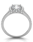 Milan 14K white gold halo engagement ring setting only – Cherry Pick Diamonds Clayton MO