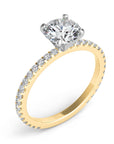 Rome YG engagement ring natural diamond close-up, yellow gold setting – Cherry Pick Diamonds St. Louis MO
