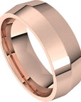 Coltello Rose Gold Knife Edge Comfort Fit Wedding Band Side View – Cherry Pick Diamonds St. Louis MO