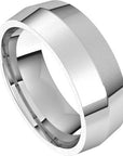 Coltello White Gold Knife Edge Comfort Fit Wedding Band Side View – Cherry Pick Diamonds St. Louis MO