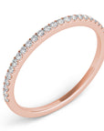 Milano Rose Gold Slim Natural Diamond Band Side View – Cherry Pick Diamonds St. Louis MO