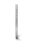 Milano White Gold Dainty Pavé Diamond Wedding Band Close-Up – Cherry Pick Diamonds Clayton MO