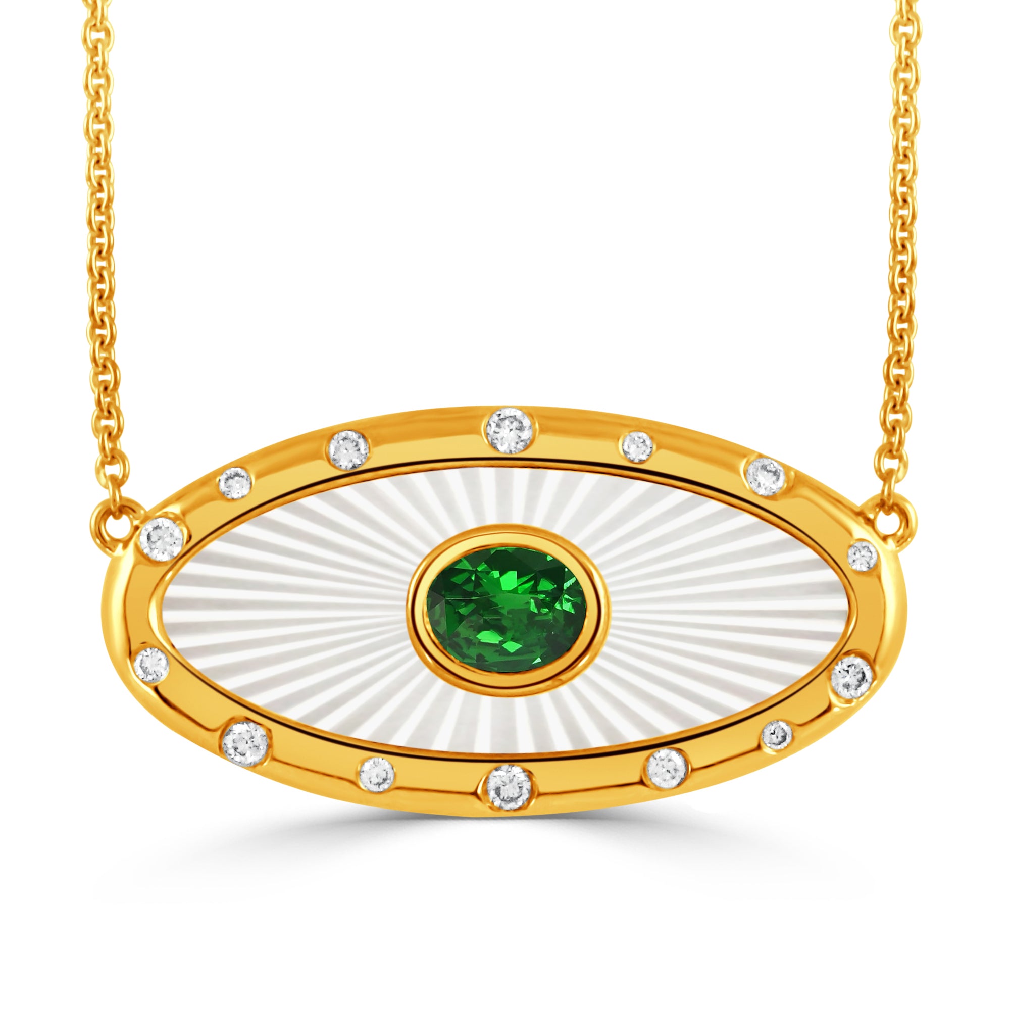 18K Tsavorite Diamonds and Pearl