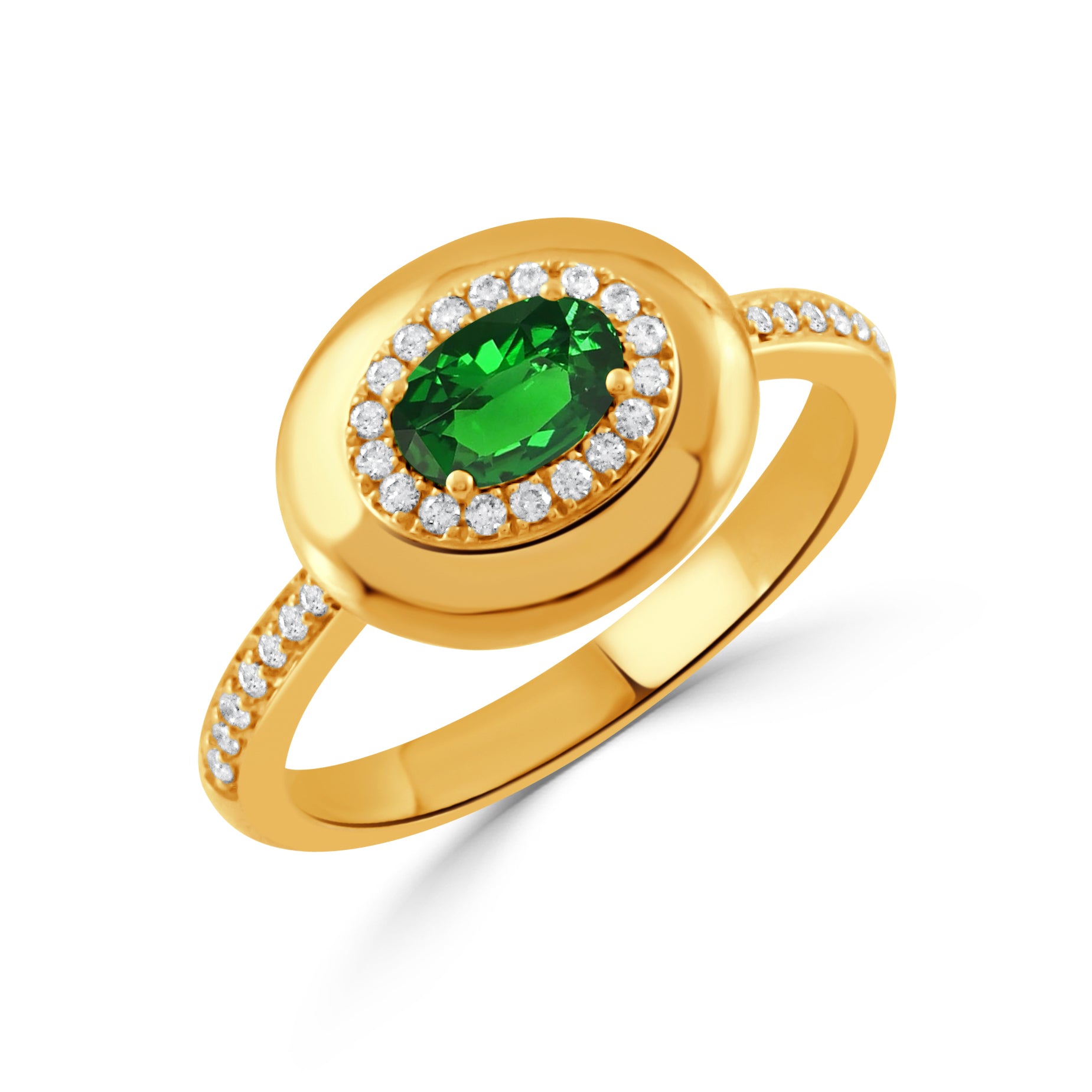 18K Diamond &amp; Tsavorite Ring