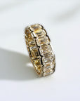 Bergamo Eternity band in 14K yellow gold with bezel set emerald cut diamonds – Cherry Pick Diamonds Clayton St. Louis MO