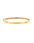 Mykonos Bracelet 14K Yellow Gold Fluted Hinge Bangle Greek Key – Cherry Pick Diamonds Clayton St. Louis MO