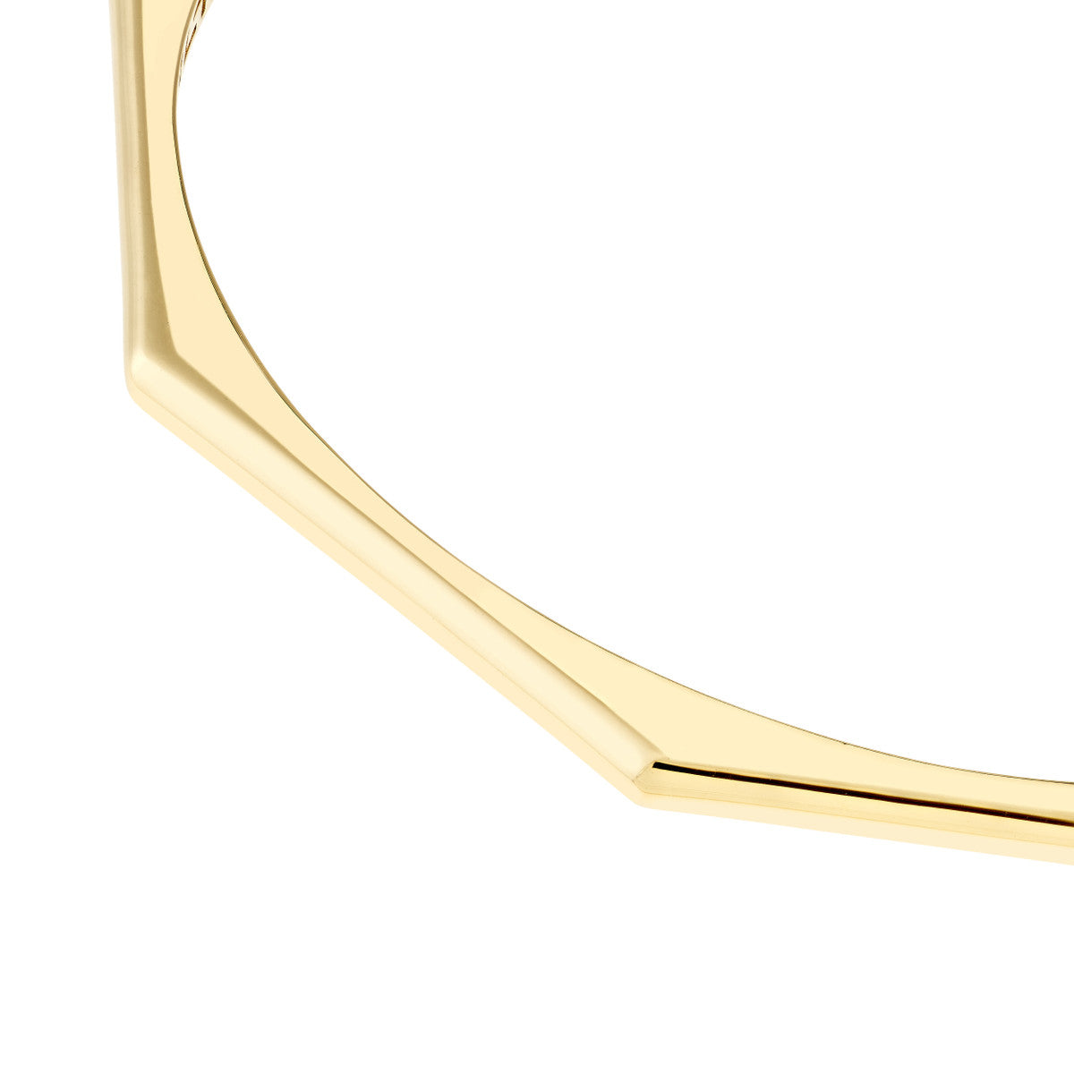 Pantheon 14K Gold Geometric Bangle Bracelet Close-Up – Cherry Pick Diamonds Clayton MO
