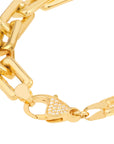 Amsterdam Yellow Gold Paper Clip Chain Bracelet Pavé Diamond Lock – Cherry Pick Diamonds St. Louis MO