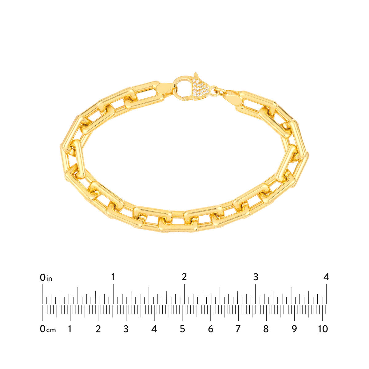Amsterdam Bracelet Gold Chunky Paper Clip Chain Side View – Cherry Pick Diamonds St. Louis MO