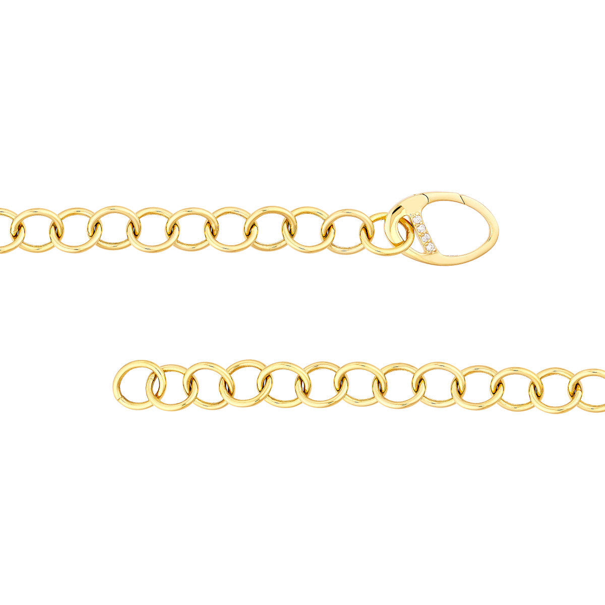Berlin 14K Gold Hollow Link Chain Bracelet Diamond Clasp – Cherry Pick Diamonds Clayton MO