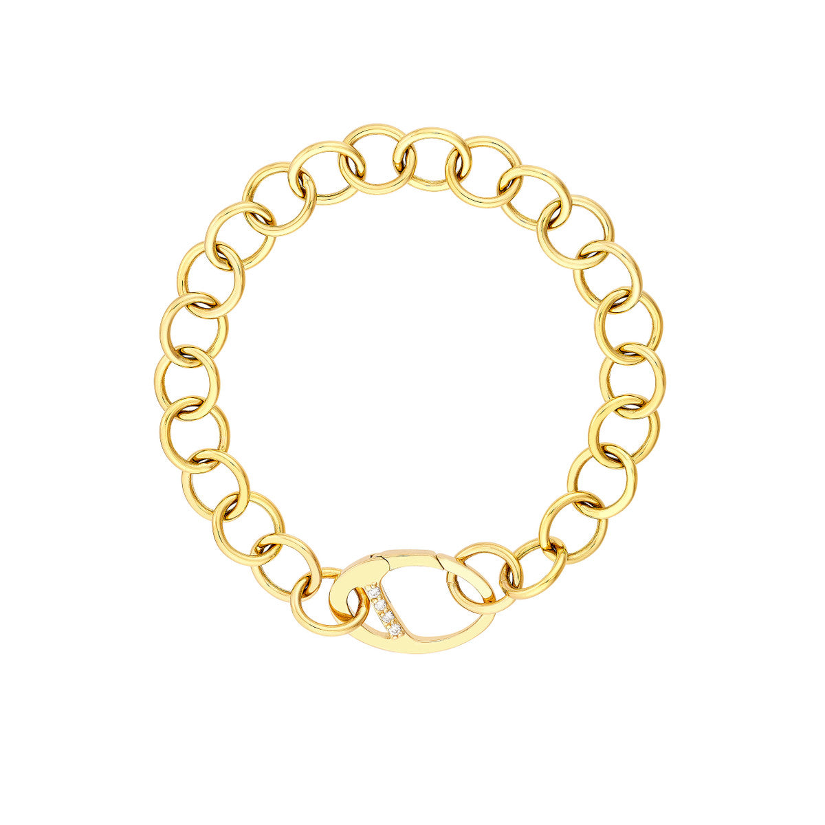 Berlin Bracelet 14K Yellow Gold Flat Mariner Chain Diamond Lock – Cherry Pick Diamonds Clayton St. Louis MO
