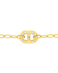 Budapest Yellow Gold Oval Link Bracelet 0.21ct Diamond Charm – Cherry Pick Diamonds St. Louis MO