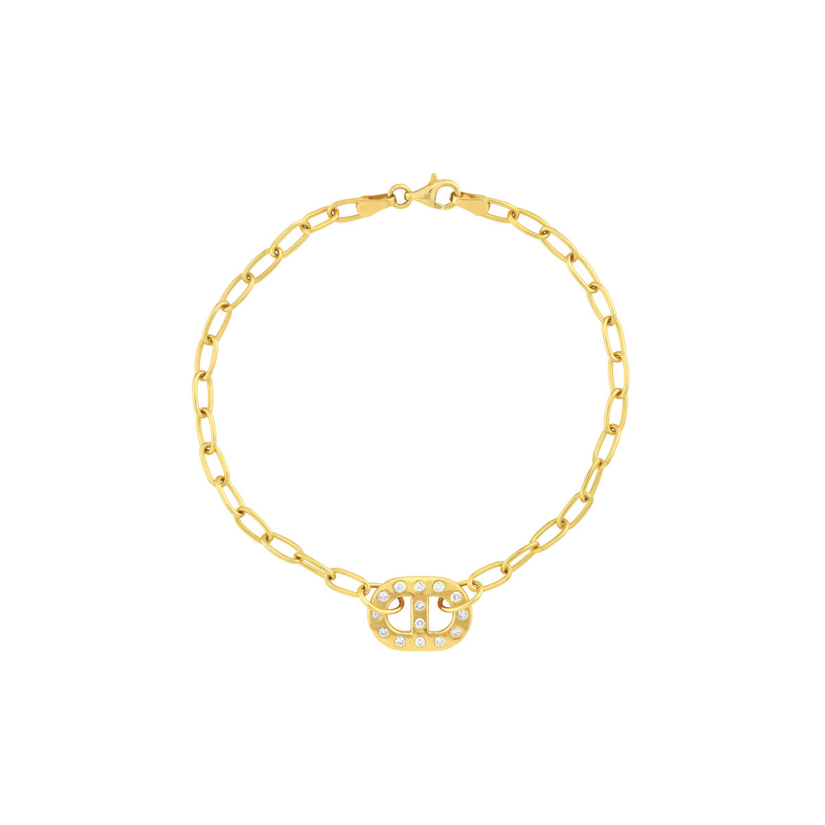 Budapest Bracelet 14K Yellow Gold Oval Link Chain Diamond Charm – Cherry Pick Diamonds Clayton St. Louis MO