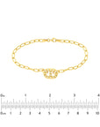 Budapest Bracelet Gold Oval Link Chain Side View Diamond Charm – Cherry Pick Diamonds St. Louis MO