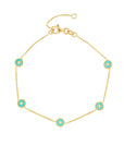 Cinque Terre Bracelet 14K Yellow Gold Turquoise Enamel Evil Eye Station – Cherry Pick Diamonds Clayton St. Louis MO