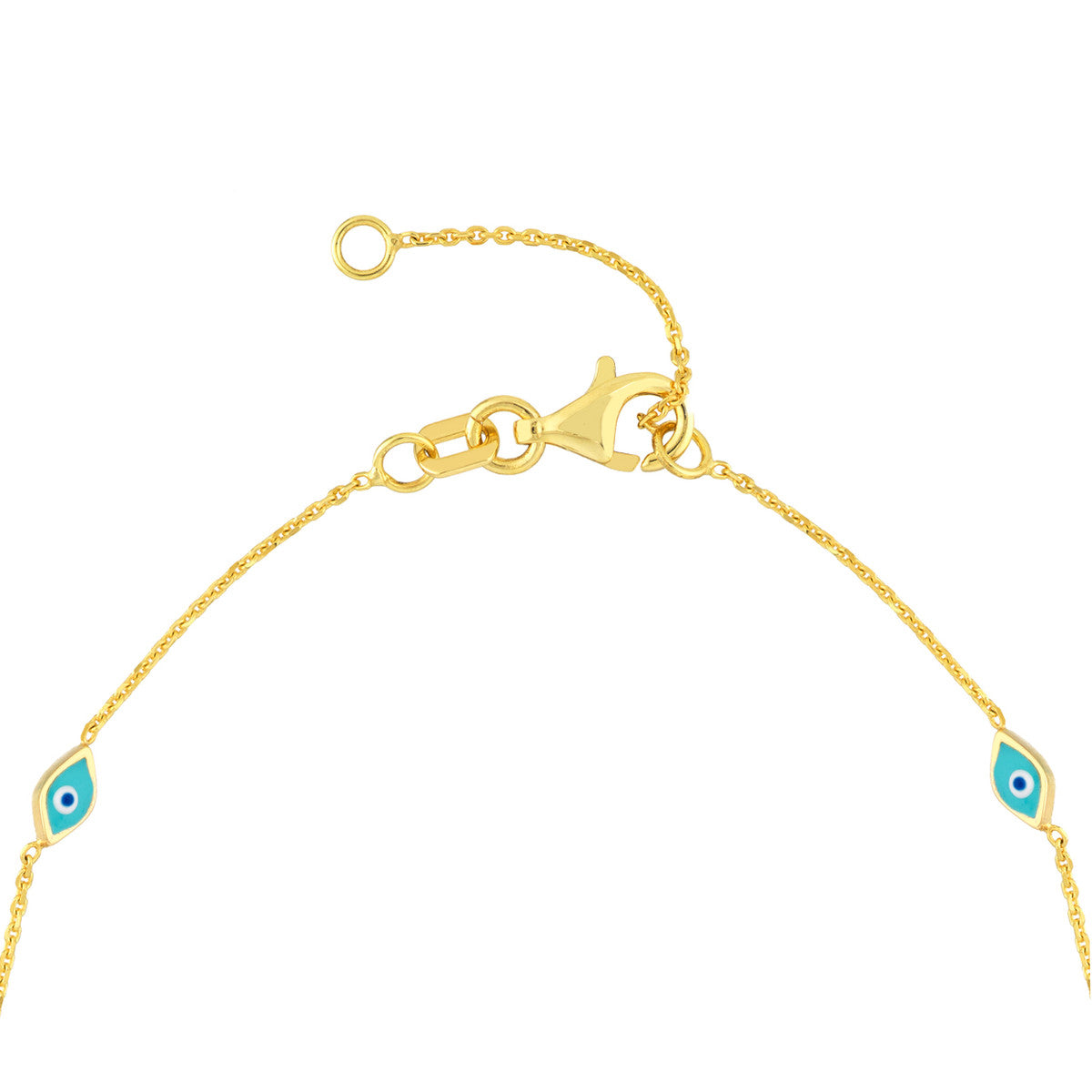 Evil Eye Yellow Gold Turquoise Enamel Adjustable Chain Bracelet – Cherry Pick Diamonds St. Louis MO
