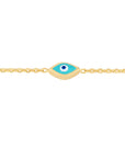 Evil Eye 14K Gold Bracelet Turquoise Enamel Close-Up – Cherry Pick Diamonds Clayton MO