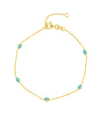 Evil Eye Bracelet 14K Yellow Gold Turquoise Enamel Adjustable – Cherry Pick Diamonds Clayton St. Louis MO