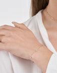 Evil Eye Bracelet 14K Gold Turquoise Enamel on Model – Cherry Pick Diamonds St. Louis MO